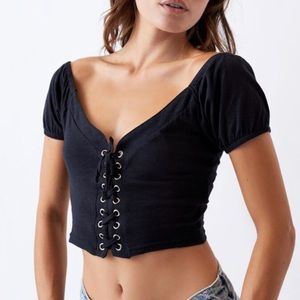 Me to We Black Crop Top